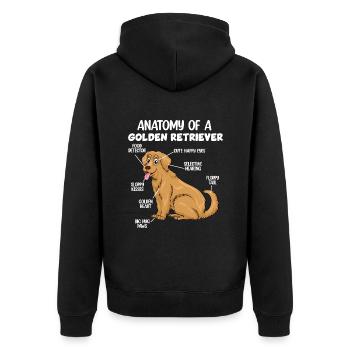Anatomie d’un Golden Retriever - Veste à capuche bio Premium Unisexe - noir - Dos - Nico (187cm)