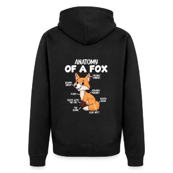 Anatomy of a fox - Unisex Premium Organic Zip Hoodie - black - Back - Nico (187cm)