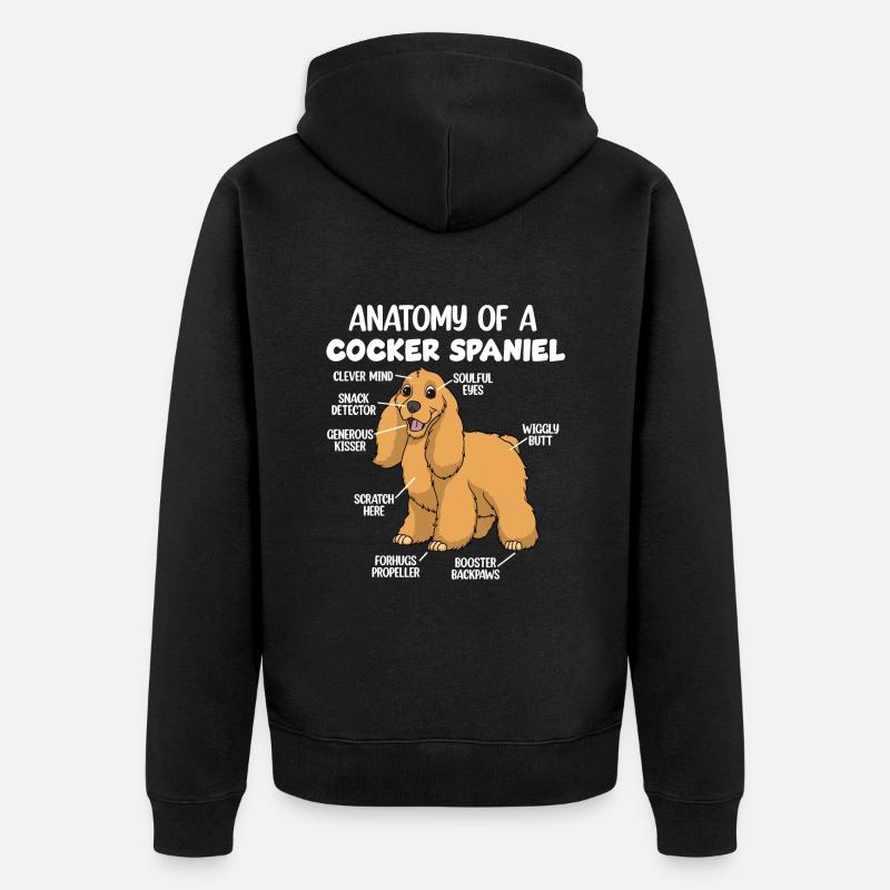 Anatomie d’un cocker - Veste à capuche bio Premium Unisexe - noir