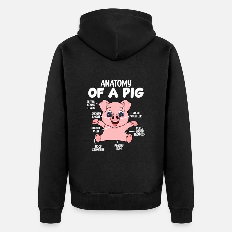 Anatomie d’un cochon - Veste à capuche bio Premium Unisexe - noir