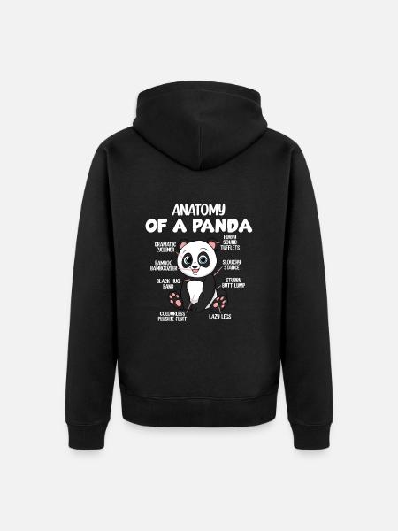 Anatomy of a panda - Unisex Premium Organic Zip Hoodie - black