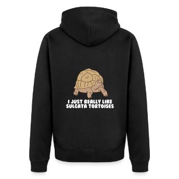 Tortues Sulcata - Veste à capuche bio Premium Unisexe - noir - Dos - Nico (187cm)