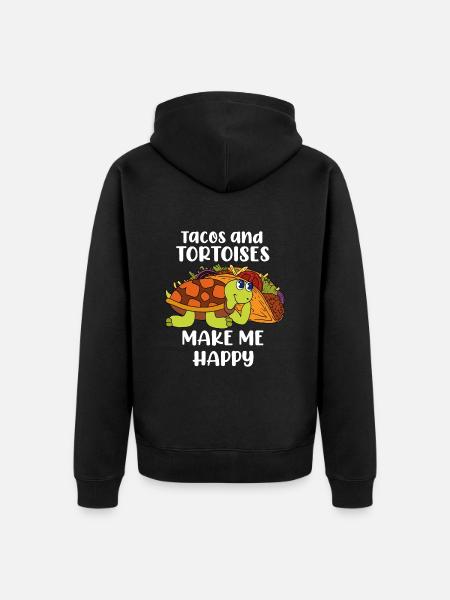 Turtle Funny Gift - Unisex Premium Organic Zip Hoodie - black