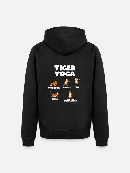 Tiger Yoga - Unisex Premium Organic Zip Hoodie - black