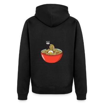 Frettchen - Unisex Premium Bio Zip Hoodie - Schwarz - Hinten - Nico (187cm)