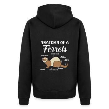 Furet - Veste à capuche bio Premium Unisexe - noir - Dos - Nico (187cm)