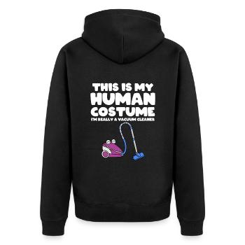 Staubsauger Reinigung Reinigungskraft Geschenk - Unisex Premium Bio Zip Hoodie - Schwarz - Hinten - Nico (187cm)