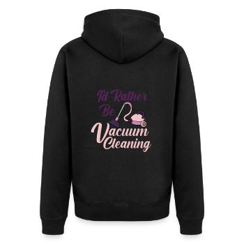 Staubsauger Reinigung Reinigungskraft Geschenk - Unisex Premium Bio Zip Hoodie - Schwarz - Hinten - Nico (187cm)