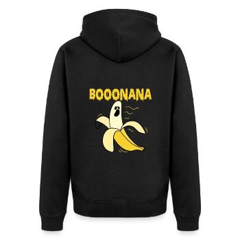 Booonana Banane Halloween Horror Kostüm - Unisex Premium Bio Zip Hoodie - Schwarz - Hinten - Nico (187cm)