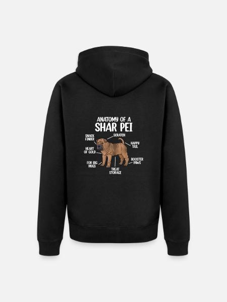 Chinese Shar Pei - Unisex Premium Bio Zip Hoodie - Schwarz