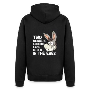 Donkey drôle de dire cadeau - Veste à capuche bio Premium Unisexe - noir - Dos - Nico (187cm)