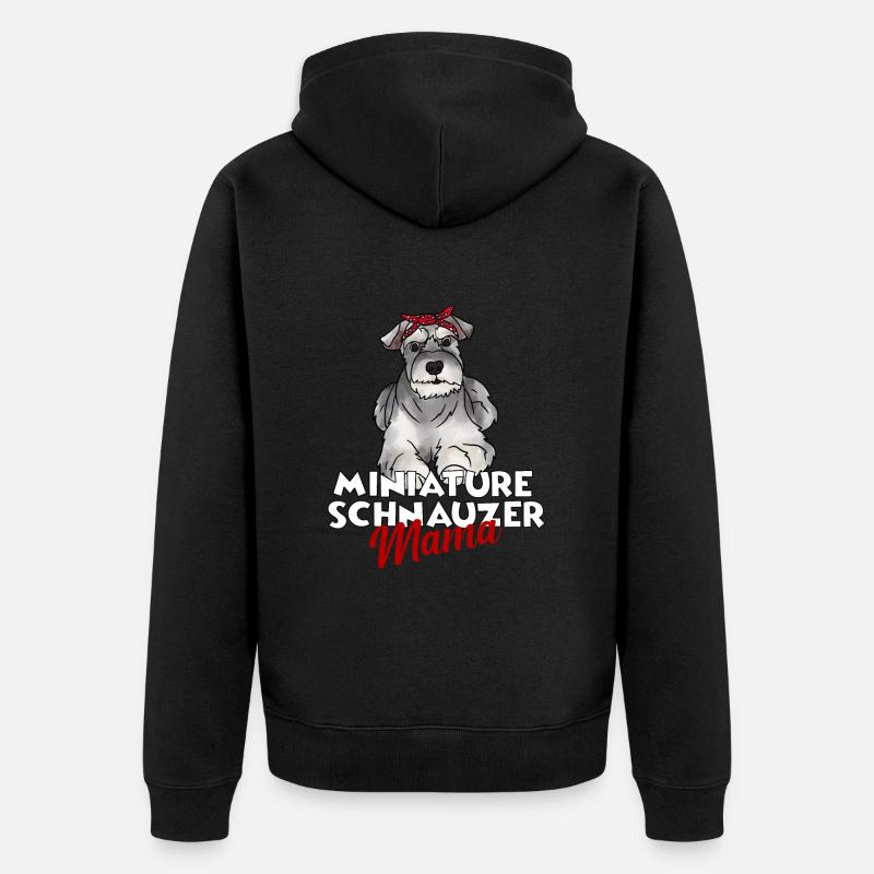 Miniature Schnauzer - Veste à capuche bio Premium Unisexe - noir