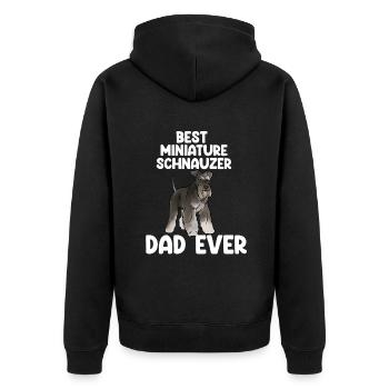 Zwergschnauzer - Unisex Premium Bio Zip Hoodie - Schwarz - Hinten - Nico (187cm)