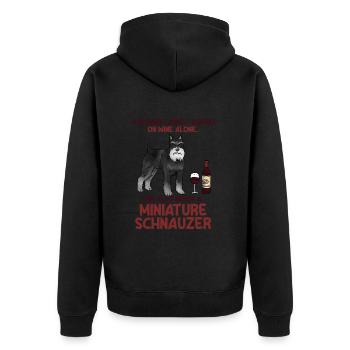 Zwergschnauzer - Unisex Premium Bio Zip Hoodie - Schwarz - Hinten - Nico (187cm)
