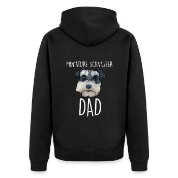 Zwergschnauzer - Unisex Premium Bio Zip Hoodie - Schwarz - Hinten - Nico (187cm)