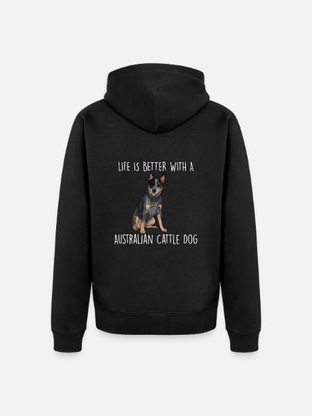 Australian Cattle Dog - Unisex Premium Organic Zip Hoodie - black