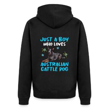 Bouvier australien - Veste à capuche bio Premium Unisexe - noir - Dos - Nico (187cm)