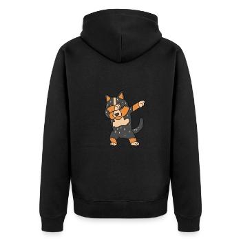 Australian Cattle Dog - Unisex Premium Organic Zip Hoodie - black - Back - Nico (187cm)