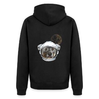 Australian Cattle Dog - Unisex Premium Bio Zip Hoodie - Schwarz - Hinten - Nico (187cm)