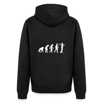 Axt Evolution - Unisex Premium Bio Zip Hoodie - Schwarz - Hinten - Nico (187cm)