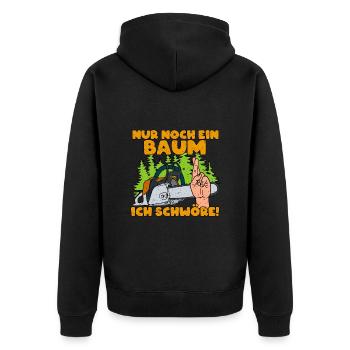 Nur Noch Ein Baum ich Schwöre - Unisex Premium Bio Zip Hoodie - Schwarz - Hinten - Nico (187cm)