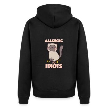 Allergique aux idiots - Veste à capuche bio Premium Unisexe - noir - Dos - Nico (187cm)