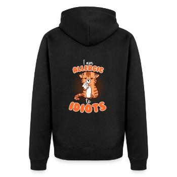 Allergique aux idiots - Veste à capuche bio Premium Unisexe - noir - Dos - Nico (187cm)