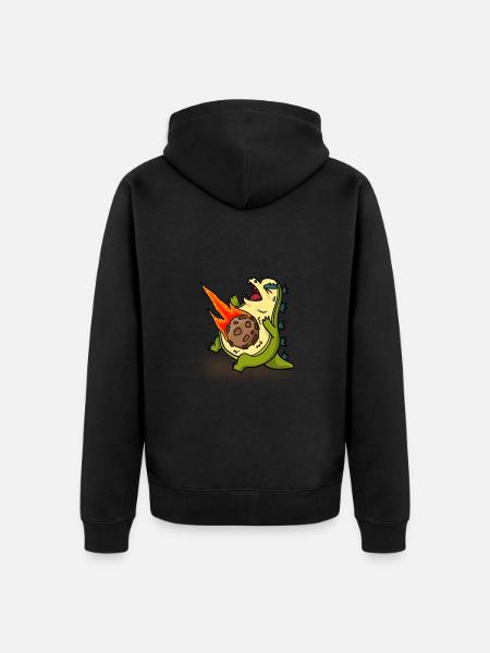 Earth Strike Urknall Dino Design - Unisex Premium Bio Zip Hoodie - Schwarz
