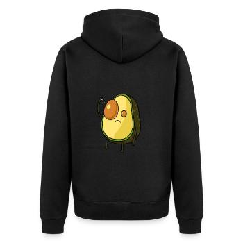 Avocado Eye Drops - Unisex Premium Organic Zip Hoodie - black - Back - Nico (187cm)