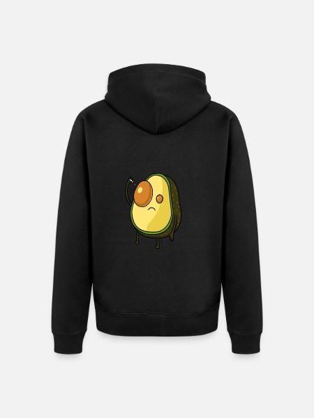Avocado Eye Drops - Unisex Premium Organic Zip Hoodie - black