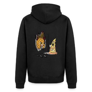 Hier ist die Ananas - Unisex Premium Bio Zip Hoodie - Schwarz - Hinten - Nico (187cm)