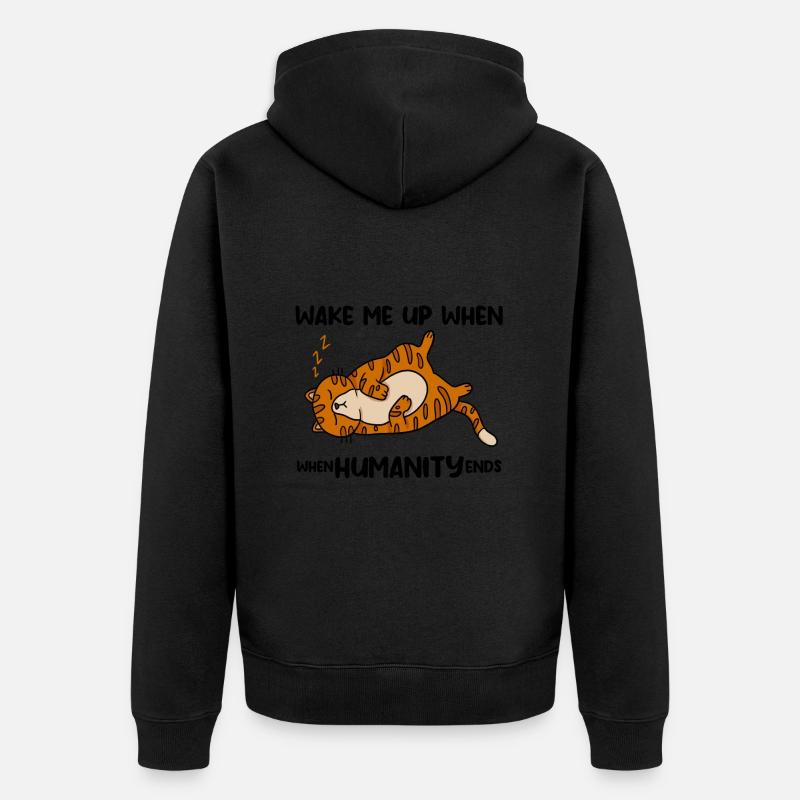 Chat drôle drôle - Veste à capuche bio Premium Unisexe - noir
