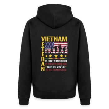 Vétéran du Vietnam - Veste à capuche bio Premium Unisexe - noir - Dos - Nico (187cm)