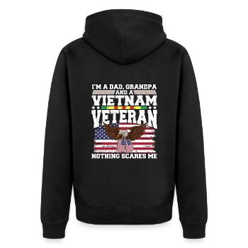 Vétéran du Vietnam - Veste à capuche bio Premium Unisexe - noir - Dos - Nico (187cm)