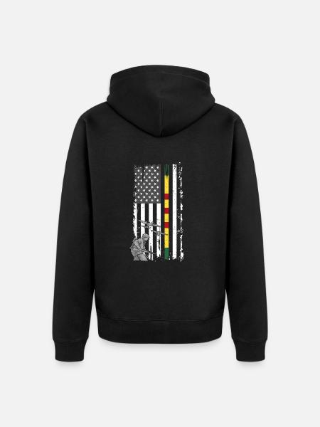 Vietnam Veteran - Unisex Premium Organic Zip Hoodie - black