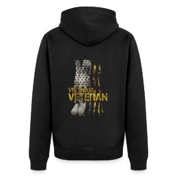 Vétéran du Vietnam - Veste à capuche bio Premium Unisexe - noir - Dos - Nico (187cm)