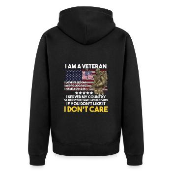Vétéran du Vietnam - Veste à capuche bio Premium Unisexe - noir - Dos - Nico (187cm)