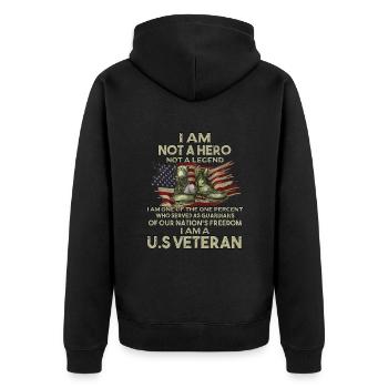 Vétéran du Vietnam - Veste à capuche bio Premium Unisexe - noir - Dos - Nico (187cm)