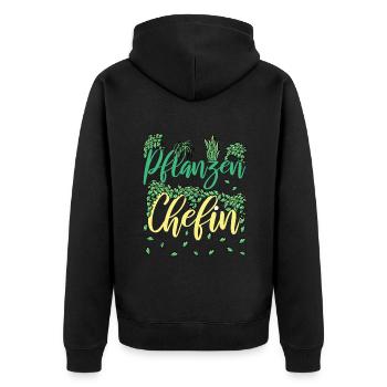 Garten Pflanzen Chefin Frauen Geschenkidee - Unisex Premium Bio Zip Hoodie - Schwarz - Hinten - Nico (187cm)