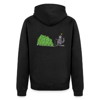Norby et le sapin de noël (sans texte) - Veste à capuche bio Premium Unisexe - noir - Dos - Nico (187cm)