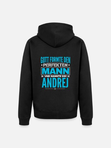 Andrej Name Design - Unisex Premium Bio Zip Hoodie - Schwarz