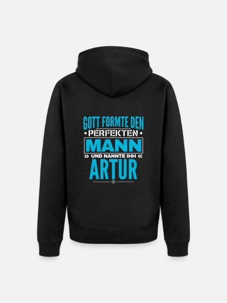 Artur Name Design - Unisex Premium Bio Zip Hoodie - Schwarz