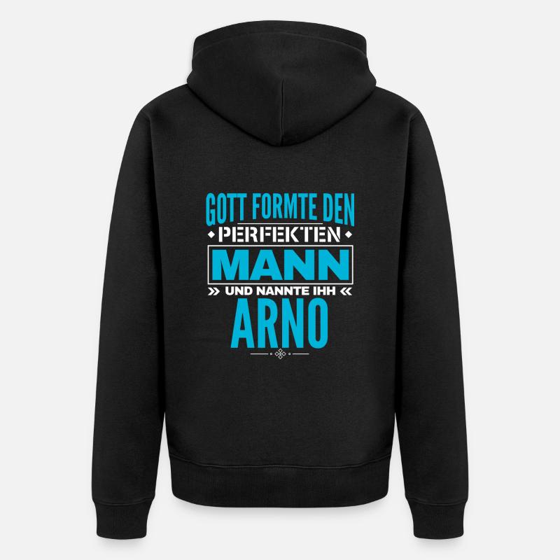 Arno Name Design - Unisex Premium Bio Zip Hoodie - Schwarz
