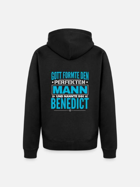 Benedict Name Design - Unisex Premium Bio Zip Hoodie - Schwarz