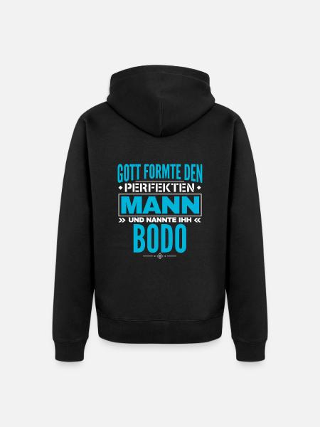 Bodo Name Design - Unisex Premium Bio Zip Hoodie - Schwarz