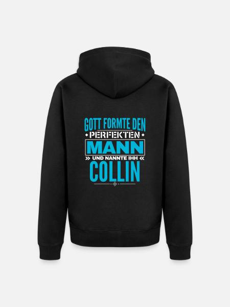 Collin Name Design - Unisex Premium Bio Zip Hoodie - Schwarz