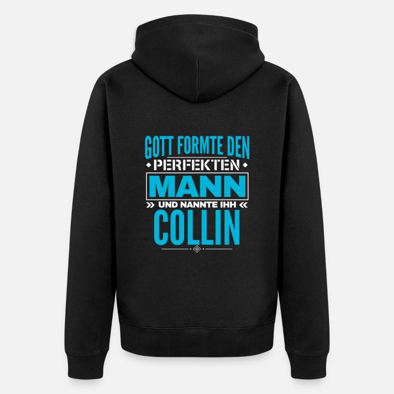 Collin Name Design - Unisex Premium Bio Zip Hoodie - Schwarz