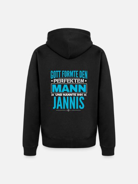 Jannis Name Design - Unisex Premium Bio Zip Hoodie - Schwarz