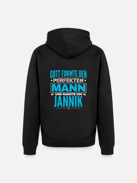 Jannik Name Design - Unisex Premium Bio Zip Hoodie - Schwarz