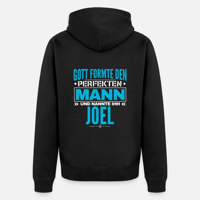Joel Name Design - Unisex Premium Bio Zip Hoodie - Schwarz
